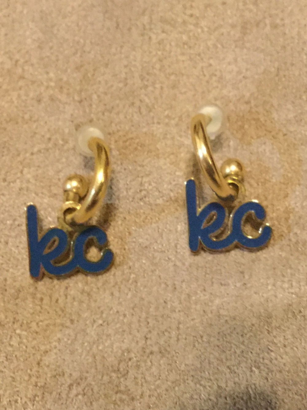 KC earrings blue with gold accents